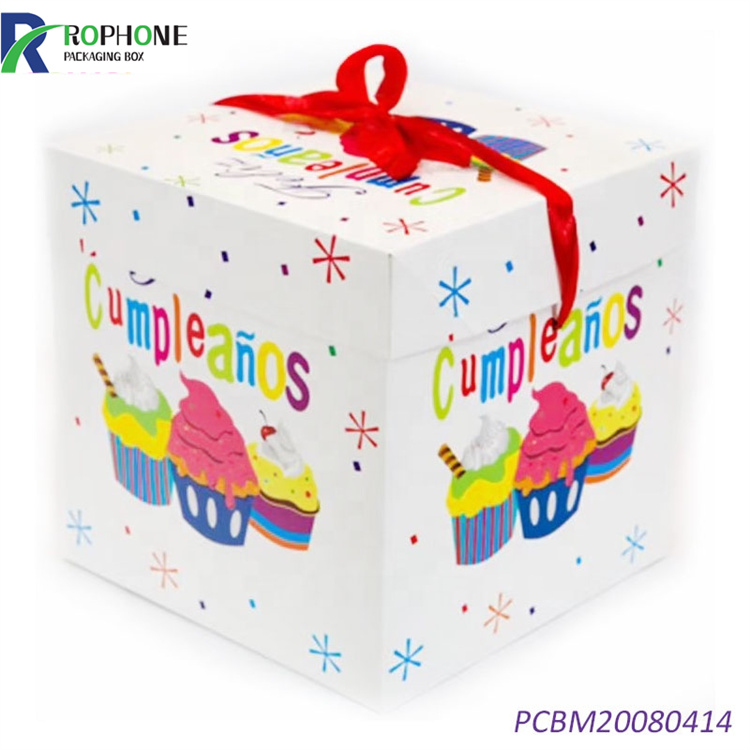 caja de regalo de feliz cumpleaños